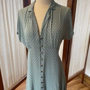 Dusty Blue Polka Dot Dress by Kimchi Blue